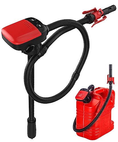 YaoFaFa Pompe Carburant Électrique avec Stop Automatique,Pompe Diesel, Pompe de Transfert de Liquide avec Adaptateur 3 Tailles,Pompe à Bidon avec Flexible Hose-2.4 GPM