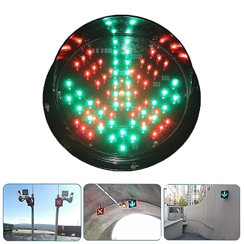 Feu de Signalisation LED Rouge/Vert, 2 en 1 Croix Rouge Flèche Verte Indicateur de Trafic, Lumière LED Stop and Go, Étanche IP65, pour Station de Péage, Lavage de Voiture, Voie de Stationnement ( Colo