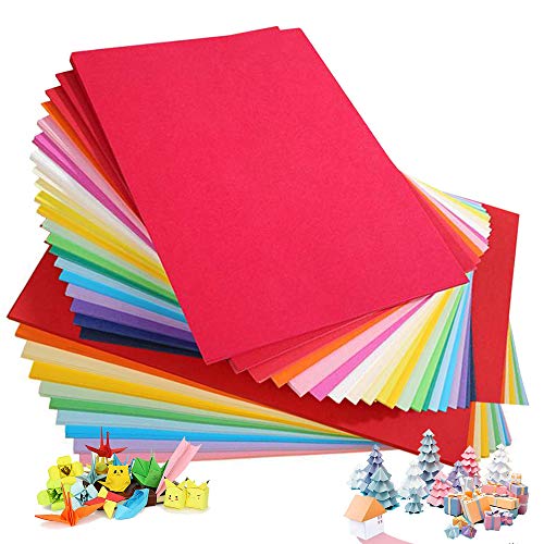 Lot de 100 feuilles de papier coloré A4 230 g/m² 20 couleurs assorties origami artisanal pour travaux manuels et décoration, croquis et découpe/papier imprimante (297 x 210 mm)