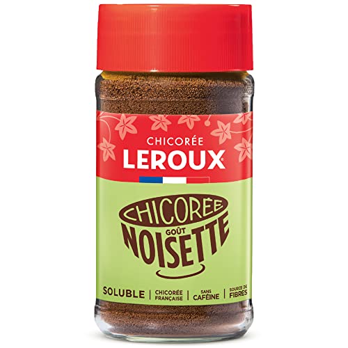 Leroux - Chicorée Soluble Noisette - 100% d'Origine Végétale - Chicorée Cultivée en France - Source de Fibres, Sans Sucres Ajoutés - Pot de 100g