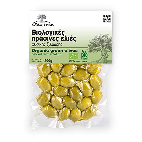Olea Tree Bio Olives Vertes Fermentation naturelle, Paquet de 3 x 200 g (Total: 600 g)