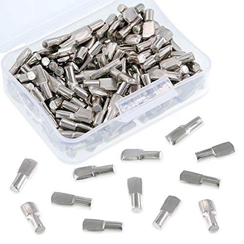 Lot de 150 supports d'étagère de 5 mm, en forme de cuillère nickelée, parfaits pour armoire, centres de divertissement