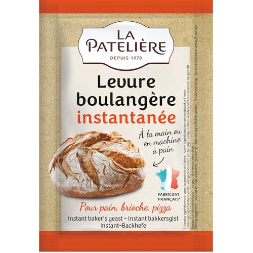 LA PATELIÈRE - Levure de Boulanger - pour Faire Monter Parfaitement les Brioches, Pizzas, Kouglofs et Autres Préparations Boulangères - Fabriqué en France - 100% Naturel - 5,5g x5