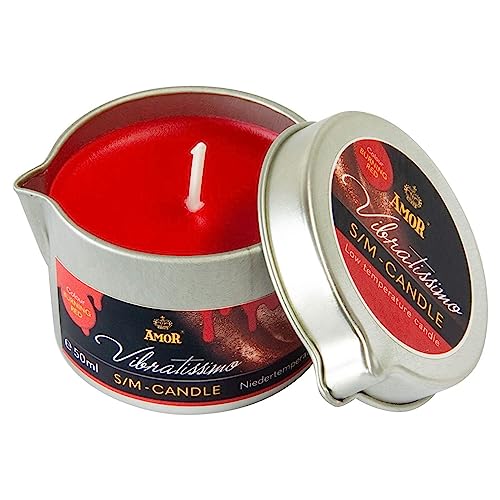 VIBRATISSIMO S/M Bougie Burning Red 50 ml I Bougie basse température rouge I Cire de bougie de qualité supérieure I Bougie goutte à goutte pour jeux érotiques I Bougie de massage pour couples