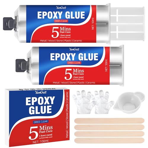 100ml Colle Epoxy, 5 Minutes Colle Epoxy bi-Composant, AdhéSif Colle bi Composant Epoxy Transparente, Robuste Durable Solution Rapide MéTal, Bois, Carrelage, Plastiques - Universelle