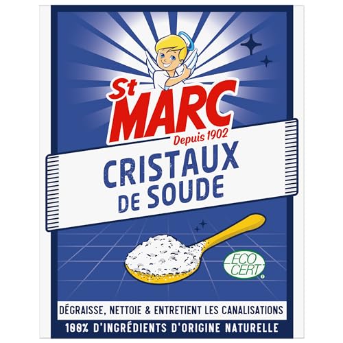 St Marc Cristaux de Soude Nettoyant Multi-Usage 100% d'Origine Naturelle 680 g - Dégraisse, Débouche et Nettoie les extérieurs