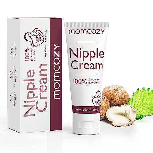 Momcozy Crème à tétons 100 % naturelle, baume à tétons végétalien sans lanoline, crème apaisante pour les mamans infirmières, craquelés, essentiels pour les mamans infirmières et pompantes,