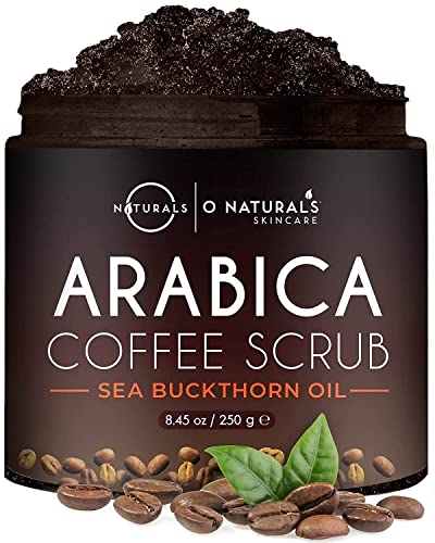 Gommage Corps Exfoliant Ultra Énergisant au Café Arabica - 250ml - Exfoliant Corps Femme au Sel de la Mer Morte pour Tous Types de Peaux - Soins pour le Corps/Gommages Pour Le Corps par O Naturals