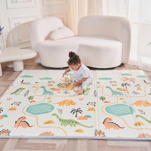 Tapis de Jeu pour Enfant Bebe 150x180x1cm Tapis de Sol XXL en Mousse Epais Pliable Reversible - Tapis d'éveil pour Bébé - Tapis de Motricité Favorisant Le Développement Sensoriel Cadeau bébé