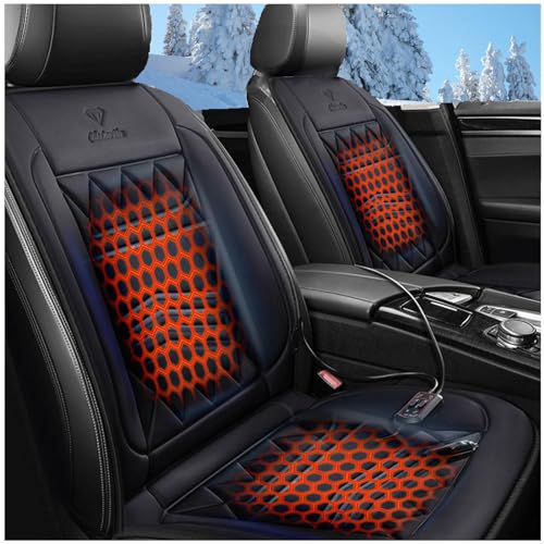 Coussin de siège de voiture chauffant 12 V, chauffage rapide, confortable et respirant, housses antidérapantes pour voiture, noir