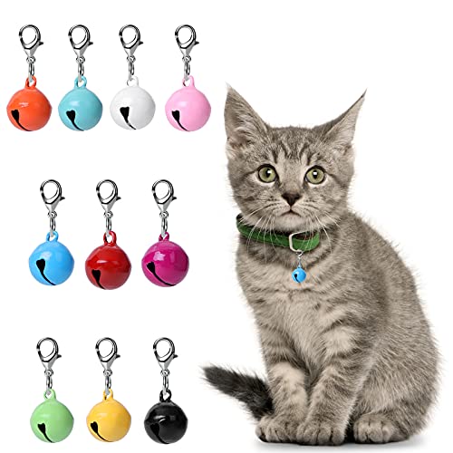 Molain 10 cloches de collier de chien de chat, clochette pour collier de chat, breloques de collier de chien,accessoires de collier pour animaux de compagnie,décoration d'artisanat de fête de festival