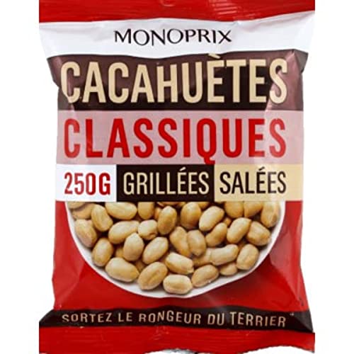 Monoprix Cacahuètes classiques. Grillées et salées - Le paquet de 250g