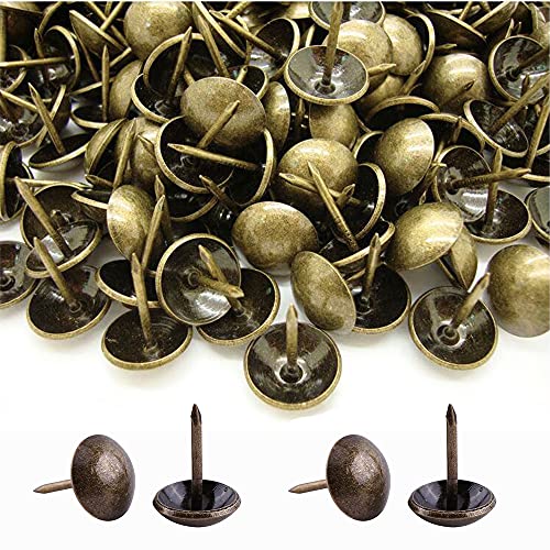 500 Pièces Clous de Tapissier, Basicon Robuste 17X11 MM Bronze Clous Tapissier Décoratifs Clou Rétro DIY Clous d'Ameublement pour Meubles Canapés Fauteuils Lits Chaises Vintage Decoratif