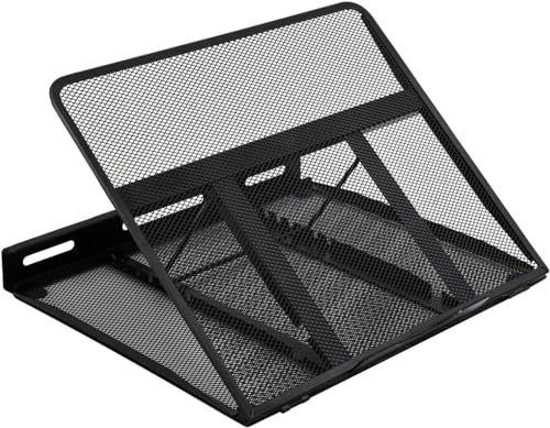 Amazon Basics Support d'ordinateur portable réglable ergonomique et ventilé, 33 x 28,7 x 18,5 cm, Noir