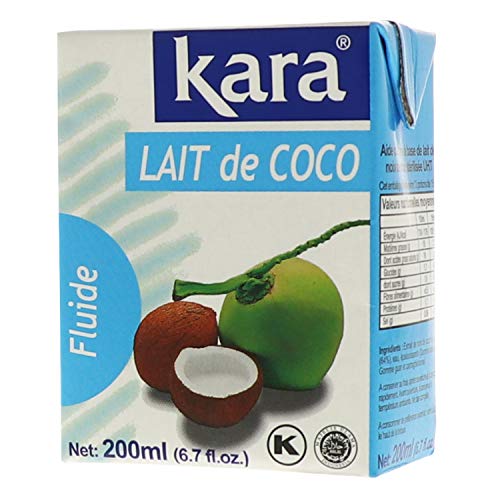 KARA - Lait de Coco Fluide - Goût Intense et Naturel - Idéal pour Recettes Sucrées et Salées - 100% Noix de Coco d'Indonésie - 200 ml