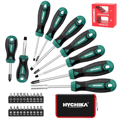 HYCHIKA 30 PCS Kit Tournevis, Lot Tournevis Magnétique, Comprenant Tournevis Cruciforme, Tournevis Plat, pour DIY, Meubles D'entretien, Jouet