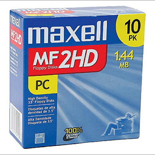 Maxell MF2HD Lot de 10 disquettes pré-formatées pour IBM 3,5 1,44 Mo