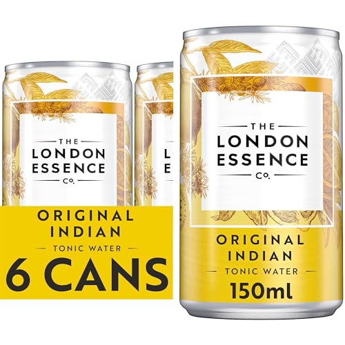 The London Essence Company, Original Indian Tonic Water, Boisson Mixer Premium, faible teneur en calories, sans conservateur, sans colorant artificiel, vegan, 150ml, pack de 6 canettes