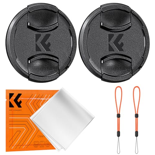 K&F Concept 67mm 2 x Bouchon Objectif + 2 x Élastique + 1 x Chiffon de Nettoyage Emballé sous Vide Compatible avec Appareil Photo Canon Nikon Sony Olympus Fujifilm Pentax Panasonic Leica