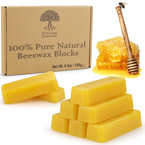 Eco Lux – Lot de 8 blocs de cire d'abeille 100 % pure et naturelle,180 g
