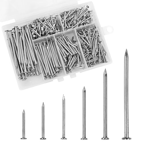Assortiment de 480 clous en acier inoxydable 304 - Clous suspendus - 6 tailles