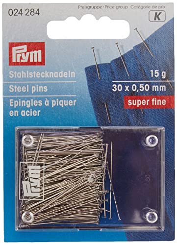 Prym Pingles en Acier superfines, 15 g, 0,5 x 30 mm 024284-1 Argenté