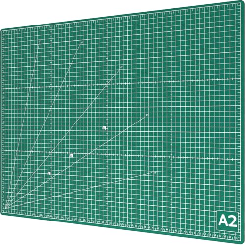ACROPAQ Tapis de Decoupe A2 - Auto-Réparateur, A2 (60 x 45 cm), 5 Couches de protection pour vos meubles, Avec grilles et repères d'angle sur les deux faces - Tapis de Bricolage, Tapis decoupe