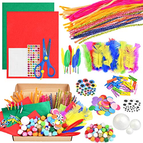 Kit De 400 Cure-pipes Marron Pour Noël - Kit De Fil Chenille Avec Pompons Rouges Decorations De Noel A Faire Soi Meme Yeux Decoratifs Pour Vos Creations De Noel