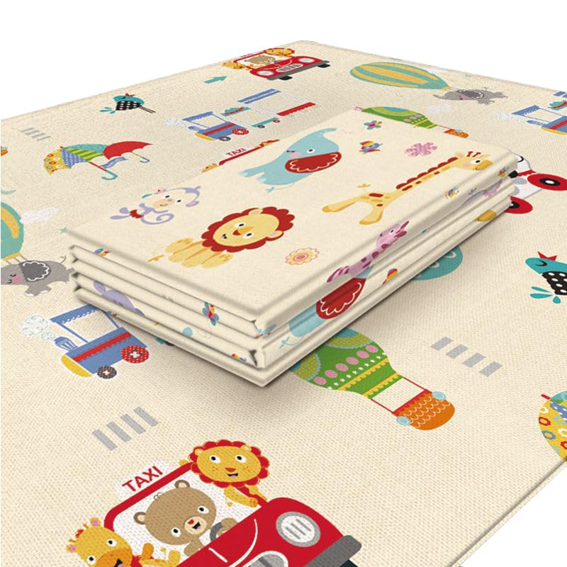 Tapis de Jeu pour Bébé 180x100x1cm – Tapis Pliable d'Éveil et de Jeux Épaissi en Mousse Antidérapant Imperméable pour Enfant