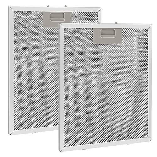 DAGORD 2 pièces Filtre à Graisse Métallique 320x260mm, en Aluminium, Anti-Graisse, Lavable, en Maille, Accessoire Hotte Aspirante pour Hottes de Cuisine - Argent