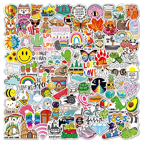 100 Pièces Stickers Aesthetic,Autocollant Aesthetic Vsco Stickers Ordinateur Portable pour PC, Skateboard，Guitare，Bouteille d'eau，Velo，Casque etc