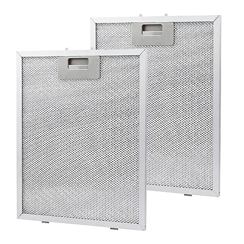 Lot de 2 filtres à graisse en métal pour hotte aspirante, filtre de séparation d'huile et de gaz, accessoires de cuisine en aluminium, universels pour hottes aspirantes de cuisine, filtre de rechange